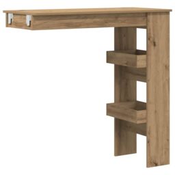 Berkfield Home Wall Bar Table Artisan Oak 102x45x103.5 cm Engineered Wood in Brown - thumbnail 2