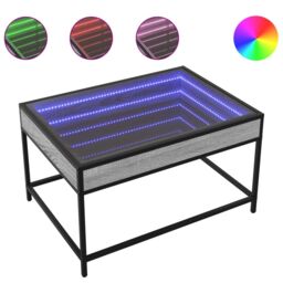 Berkfield Home Coffee Table with Infinity LED Grey Sonoma 70x50x41 cm - Size: 70 x 50 x 41 cm - thumbnail 2