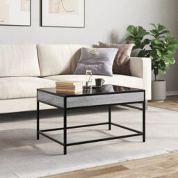 Berkfield Home Coffee Table with Infinity LED Grey Sonoma 70x50x41 cm - Size: 70 x 50 x 41 cm - thumbnail 4