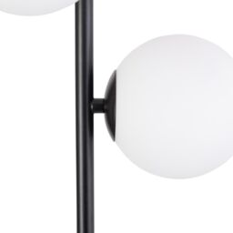 First Choice Lighting Pair of Black Floor Lamp with Opal Globe Shades - thumbnail 4