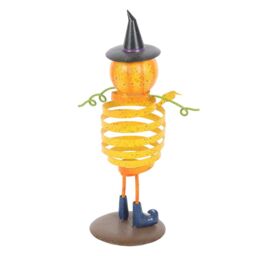 Something Different Metal Pumpkin Man With Top Hat Ornament in Orange - thumbnail 2