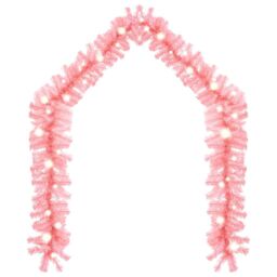Berkfield Home Christmas Garland with LED Lights 20 m Pink - thumbnail 2