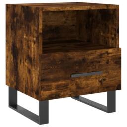 Berkfield Home Modern Bedside Cabinet Smoked Oak 40x35x47.5 cm Engineered Wood in Brown - thumbnail 3