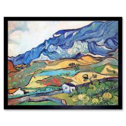 "Artery8 Vincent Van Gogh Les Alpilles Mountain Landscape Framed Wall Art Print - Size: W12"" x H16""" - thumbnail 1