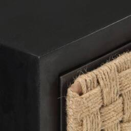 Berkfield Home Durable Bedside Cabinet 40x30x50 cm Solid Mango Wood in Black - Size: 40 x 30 x 50 cm - thumbnail 5