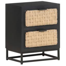 Berkfield Home Durable Bedside Cabinet 40x30x50 cm Solid Mango Wood in Black - Size: 40 x 30 x 50 cm - thumbnail 8