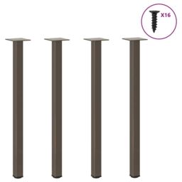 Berkfield Home Coffee Table Legs 4 pcs Natural Steel 72-74 cm Steel in Brown - thumbnail 1