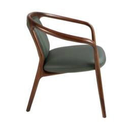 Angel Cerda Dark-Green Leatherette Armchair with Walnut Legs in Dark Green - thumbnail 7