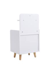 Wooden Leg 2 Drawer Wooden Bedside Nightstand in White - thumbnail 5