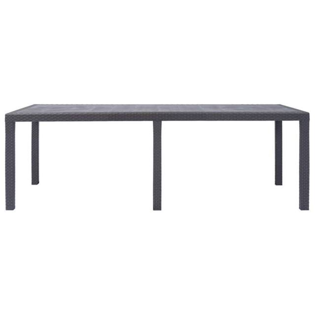 Berkfield Home Garden Table Brown 220x90x72 cm Plastic Rattan Look in Dark Brown - Size: 220 x 90 x 72 cm - image 1