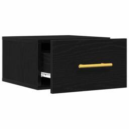 Berkfield Home Modern Bedside Cabinet Wall-Mounted Black Oak 35x35x20 cm - Size: 35 x 35 x 20 cm - thumbnail 5
