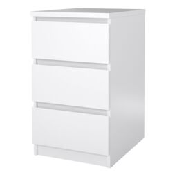 Furniture To Go Naia Bedside 3 Drawers in White - thumbnail 3