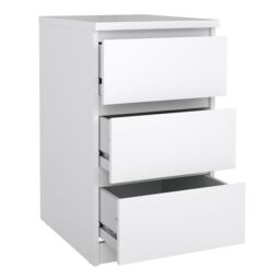Furniture To Go Naia Bedside 3 Drawers in White - thumbnail 4
