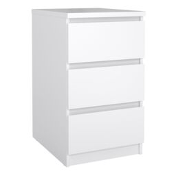 Furniture To Go Naia Bedside 3 Drawers in White - thumbnail 1