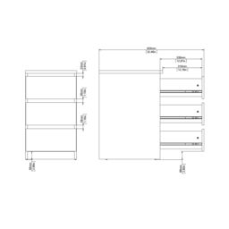 Furniture To Go Naia Bedside 3 Drawers in White - thumbnail 9