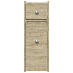 Berkfield Home Narrow Bathroom Cupboard with Wheels Sonoma Oak Engineered Wood in Brown - thumbnail 4