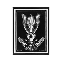 "Artery8 April Flower Vintage Black White Framed Canvas Wall Art Print de Graag - Size: W12"" x H16""" - thumbnail 1