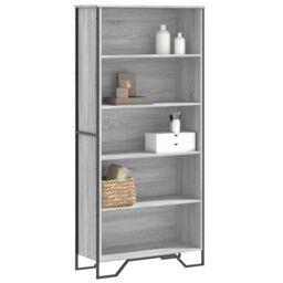 Berkfield Home Book Cabinet Grey Sonoma 80x31x169 cm Engineered wood - Size: 80 x 31 x 169 cm - thumbnail 1