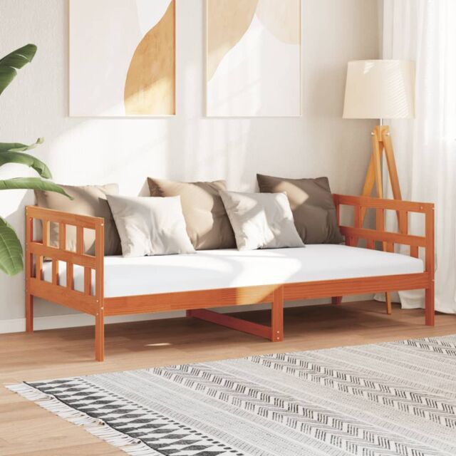 Berkfield Home Day Bed without Mattress Wax Brown 80x200 cm Solid Wood Pine - image 1