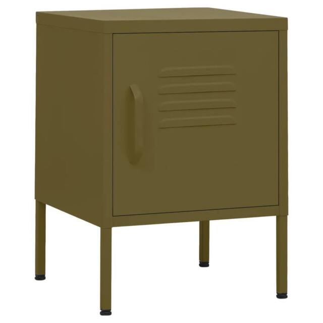 Berkfield Home Nightstands 2 pcs Olive Green 35x35x51 cm Steel - Size: 35 x 35 x 51 cm - image 1