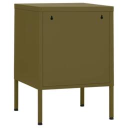 Berkfield Home Nightstands 2 pcs Olive Green 35x35x51 cm Steel - Size: 35 x 35 x 51 cm - thumbnail 5