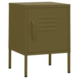 Berkfield Home Nightstands 2 pcs Olive Green 35x35x51 cm Steel - Size: 35 x 35 x 51 cm - thumbnail 1