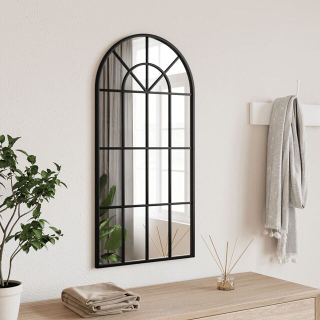 Berkfield Home Wall Mirror Black 40x80 cm Arch Iron - image 1