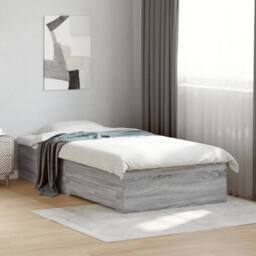 Berkfield Home Bed Frame w/Drawers Frame Grey Sonoma 75x190 cm Small Single - thumbnail 2