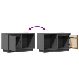 Berkfield Home TV Cabinet Grey 74x35x44 cm Solid Wood Pine - Size: 74 x 35 x 44 cm - thumbnail 8