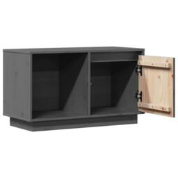 Berkfield Home TV Cabinet Grey 74x35x44 cm Solid Wood Pine - Size: 74 x 35 x 44 cm - thumbnail 5