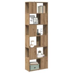 Berkfield Home Classic Book Cabinet/Room Divider Artisian Oak 60x24x186 cm in Brown - Size: 60 x 24 x 186 cm - thumbnail 2