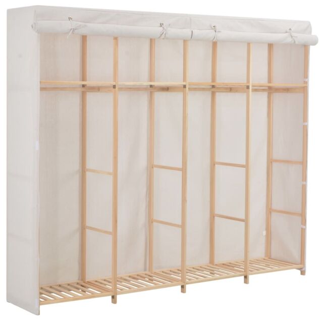 Berkfield Home Wardrobe White 200x40x170 cm Fabric - Size: 200 x 40 x 170 cm - image 1
