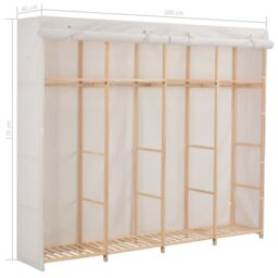 Berkfield Home Wardrobe White 200x40x170 cm Fabric - Size: 200 x 40 x 170 cm - thumbnail 6