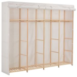 Berkfield Home Wardrobe White 200x40x170 cm Fabric - Size: 200 x 40 x 170 cm - thumbnail 1