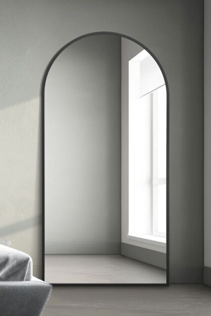 "MirrorOutlet Black Framed Arched Leaner/Wall Mirror 75"" X 47"" (190CM X 120CM) - Size: 1 Pack" - image 1