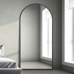 "MirrorOutlet Black Framed Arched Leaner/Wall Mirror 75"" X 47"" (190CM X 120CM) - Size: 1 Pack" - thumbnail 6