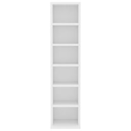 Berkfield Home CD Cabinet White 21x20x88 cm Engineered Wood - Size: 21 x 20 x 88 cm - thumbnail 4