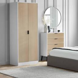 Cheshire Premium Arden 2 Door Wardrobe in White & Oak - thumbnail 2