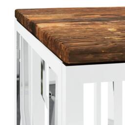 Berkfield Home Coffee Table Stainless Steel & Solid Wood Reclaimed in Silver - thumbnail 5