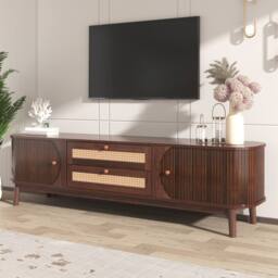 STILVORA TV Cabinet with Doors & Drawers, Natural in Walnut - thumbnail 7