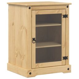 Berkfield Home HiFi Cabinet Corona 60x50x82 cm Solid Wood Pine in Brown - Size: 60 x 50 x 82 cm - thumbnail 2