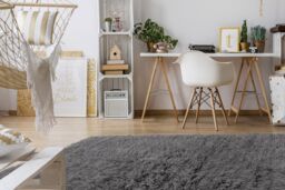 RugsX Flokati Woolen Bedcover Rug in Grey - Size: 90 cm x 170 cm - thumbnail 4