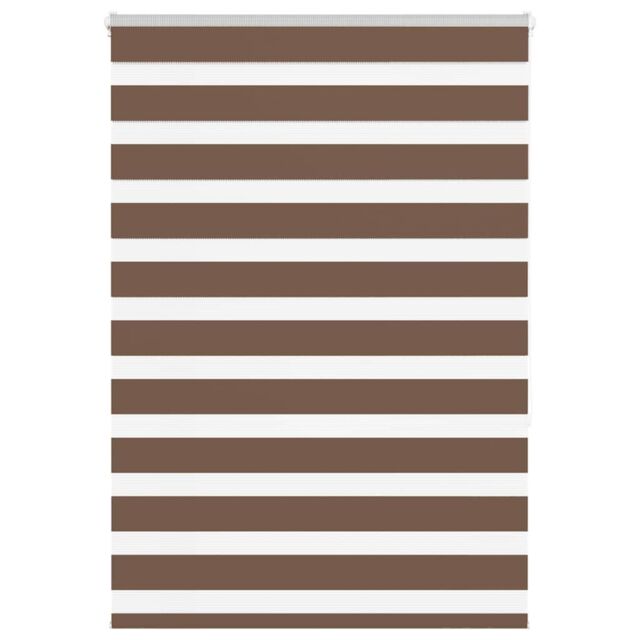 Berkfield Home Zebra Blind Brown 115x150 cm Fabric Width 110.9 cm Polyester - image 1