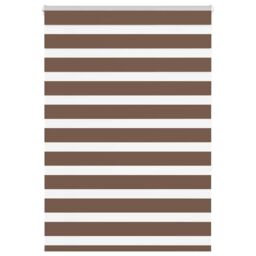 Berkfield Home Zebra Blind Brown 115x150 cm Fabric Width 110.9 cm Polyester - thumbnail 1