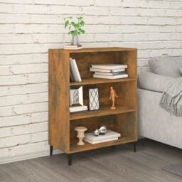 Berkfield Home Sideboard Smoked Oak 69.5x32.5x90 cm Engineered Wood in Brown - thumbnail 1