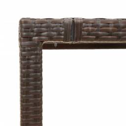 Berkfield Home Garden Table with Glass Top Brown 150x90x75 cm Poly Rattan - Size: 150 x 90 x 75 cm - thumbnail 9