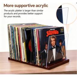 Nordara Premium Acrylic Vinyl Record Storage Holder for 60 LPs in Brown - thumbnail 4