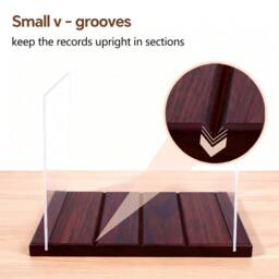 Nordara Premium Acrylic Vinyl Record Storage Holder for 60 LPs in Brown - thumbnail 3