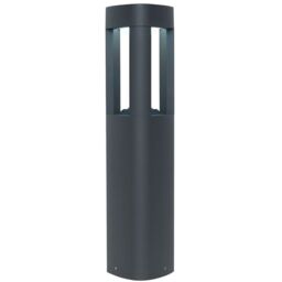 Loops Outdoor Post Bollard Light Grey Triangle Modern Garden Driveway Path Lamp LED - thumbnail 1