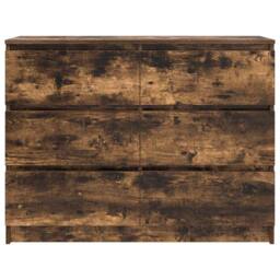 Berkfield Home Sideboard Smoked Oak 100x35x76 cm Engineered Wood in Brown - Size: 100 x 35 x 76 cm - thumbnail 6